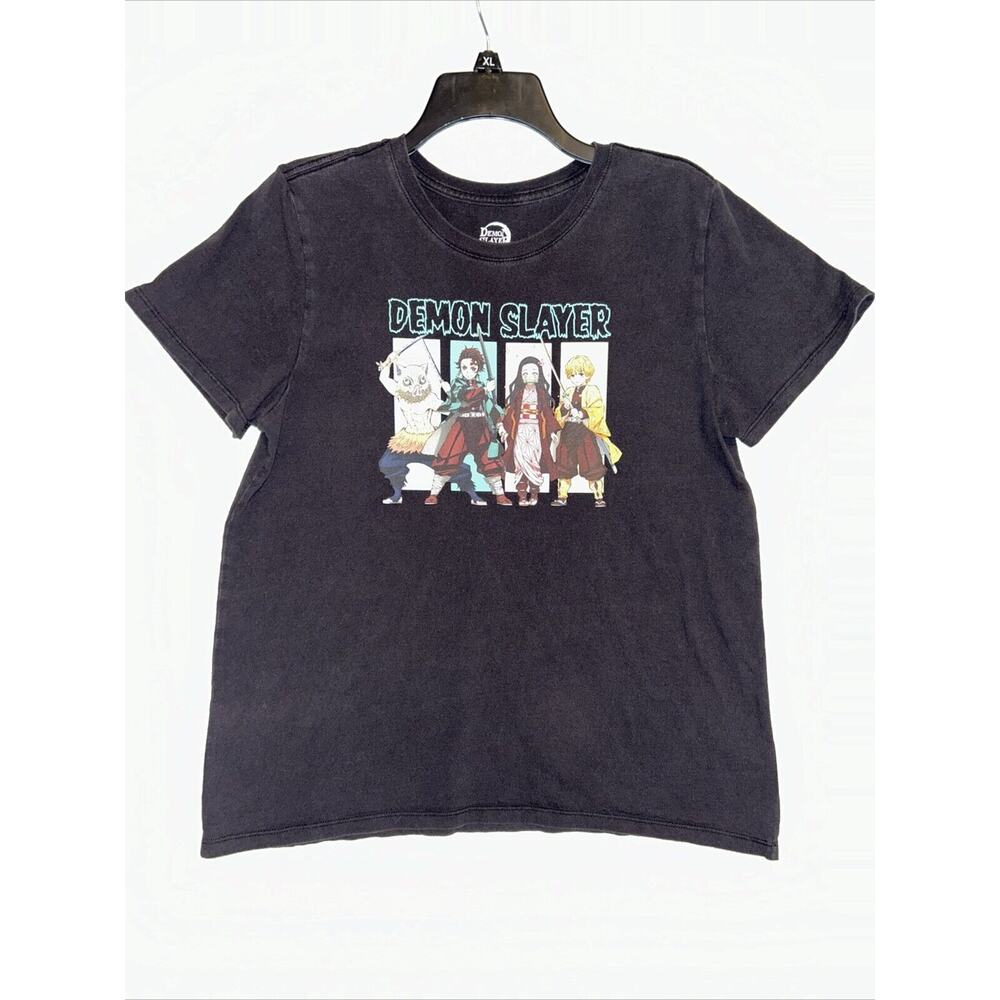 Demon Slayer Anime Graphic T-shirt Black Size Large